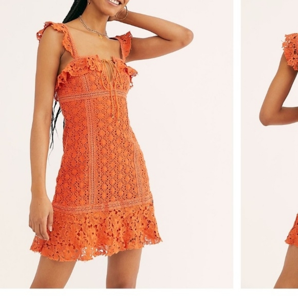 Free People Crochet Mini Dress